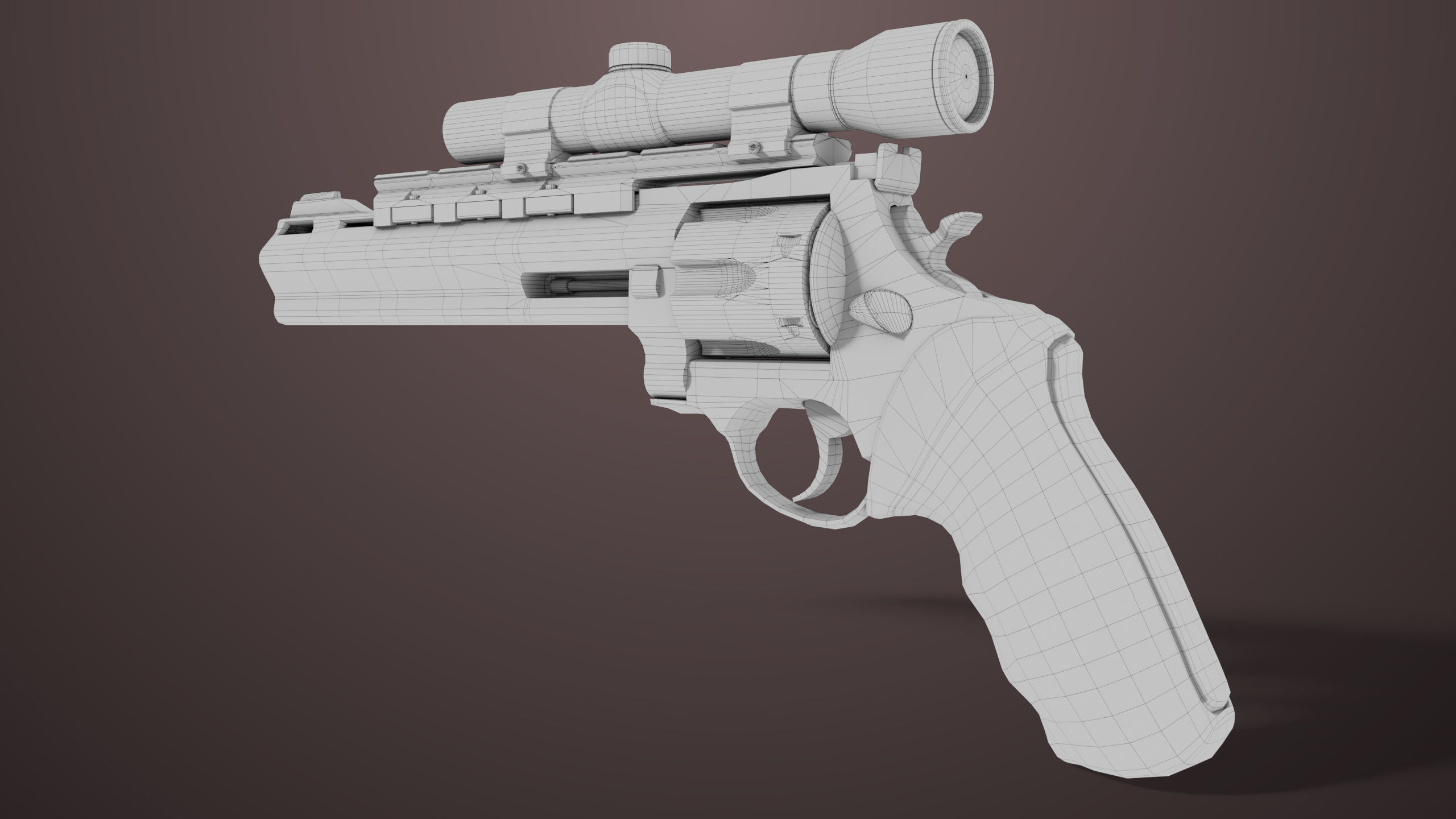 Revolver 04 Black Model Taurus Raging All PBR Unity UE Textures Low-poly 3D model_36