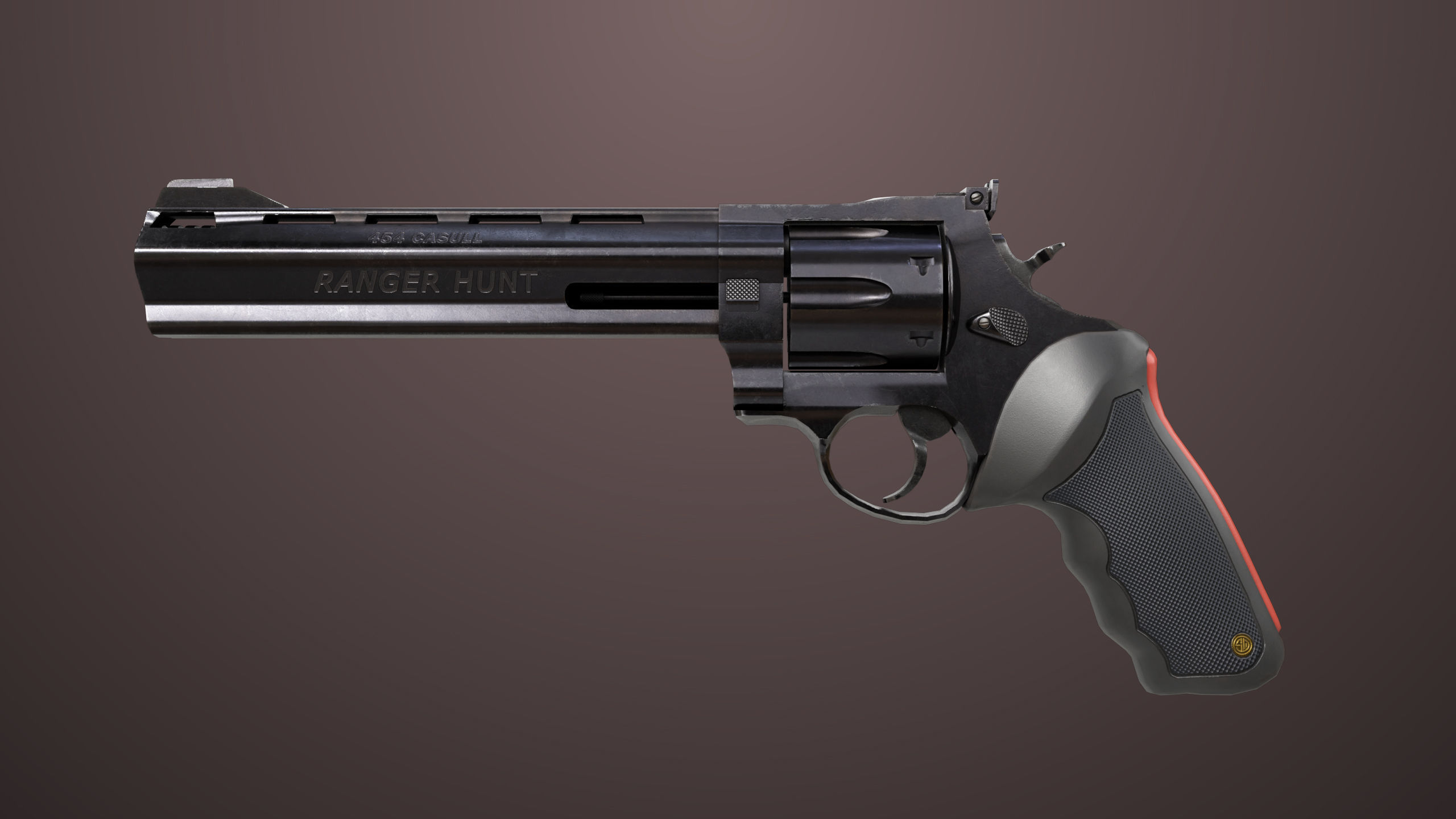 Revolver 04 Black Model Taurus Raging All PBR Unity UE Textures Low-poly 3D model_20