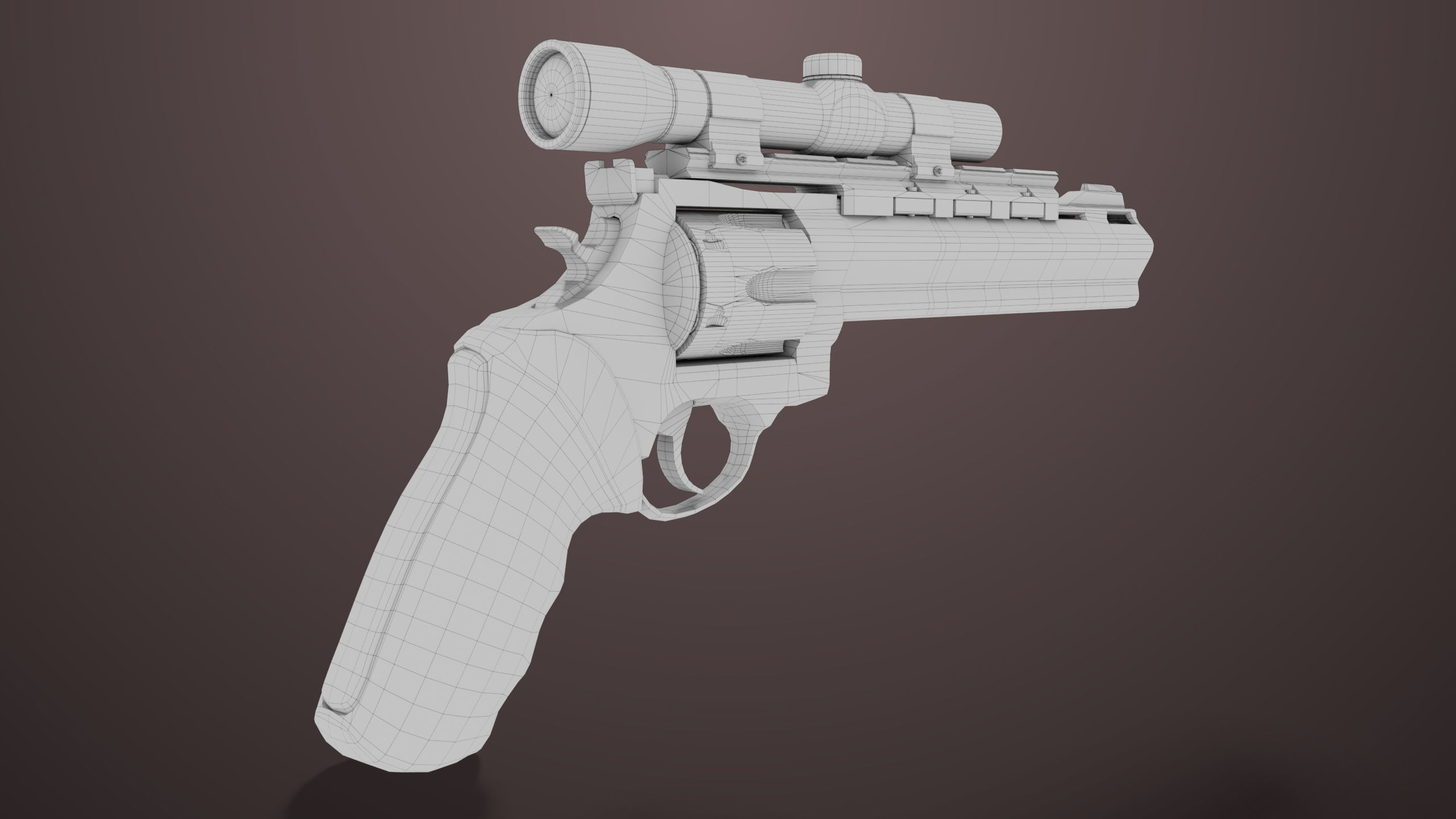 Revolver 04 Black Model Taurus Raging All PBR Unity UE Textures Low-poly 3D model_34