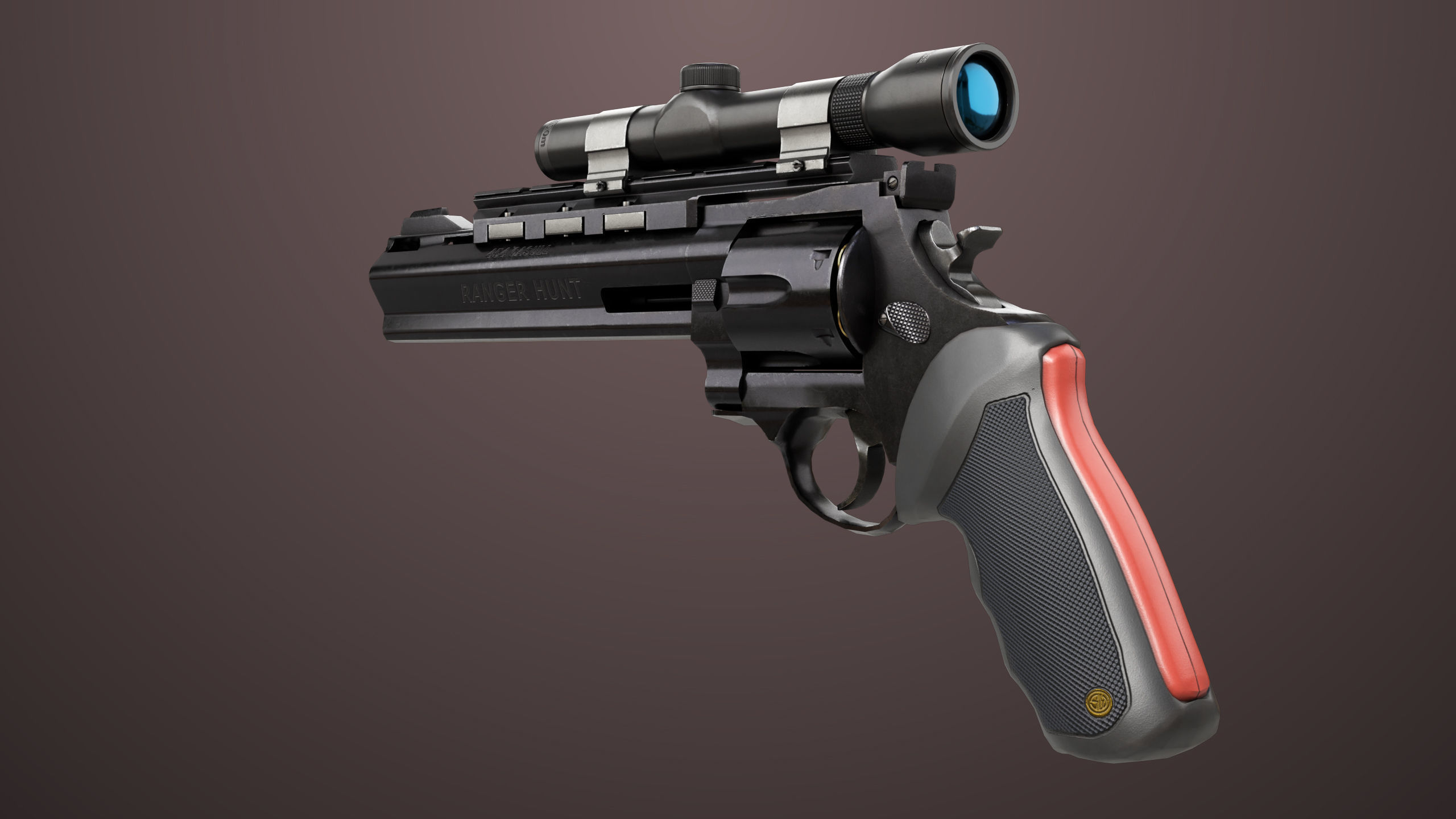 Revolver 04 Black Model Taurus Raging All PBR Unity UE Textures Low-poly 3D model_11