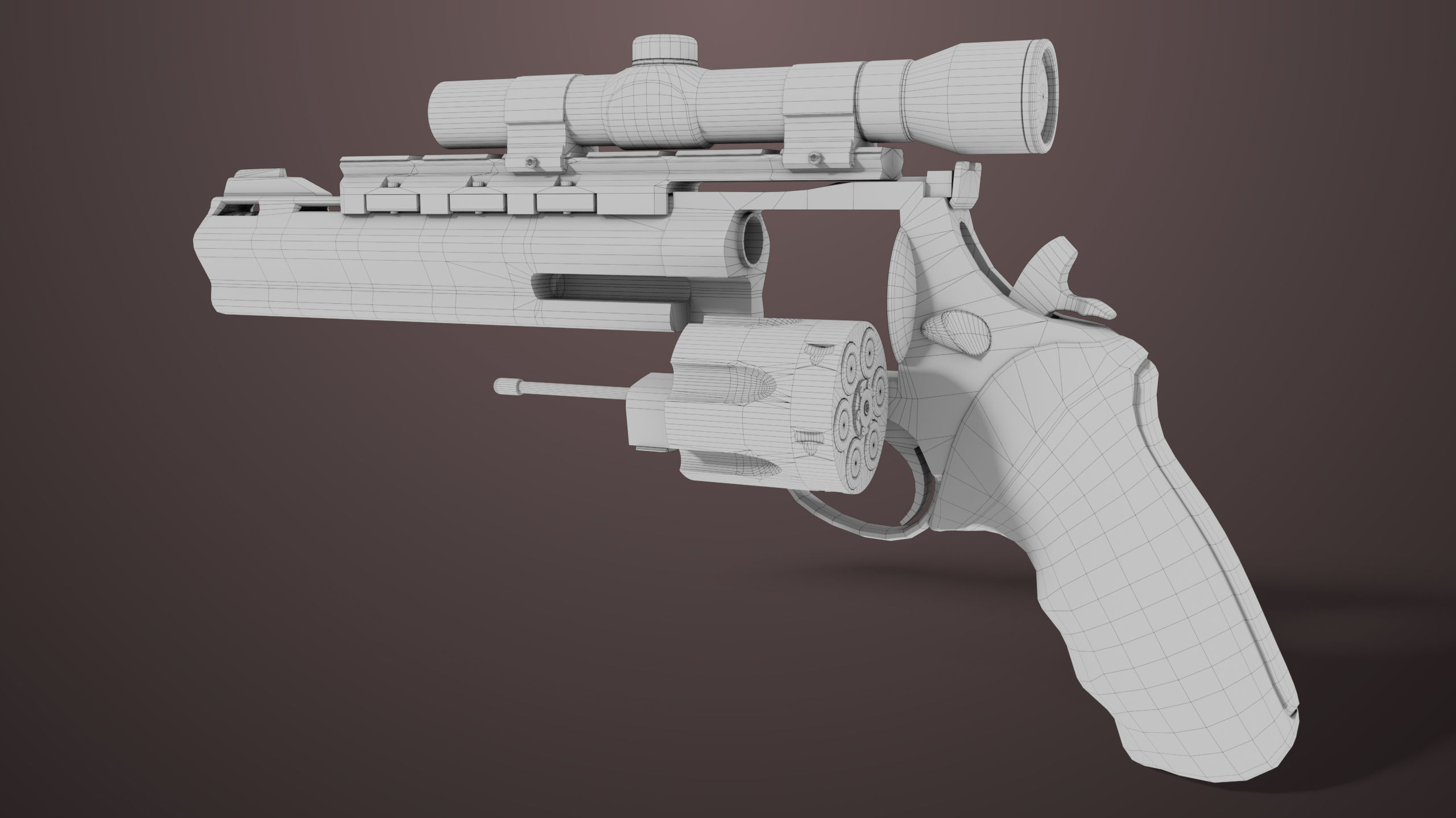 Revolver 04 Black Model Taurus Raging All PBR Unity UE Textures Low-poly 3D model_30