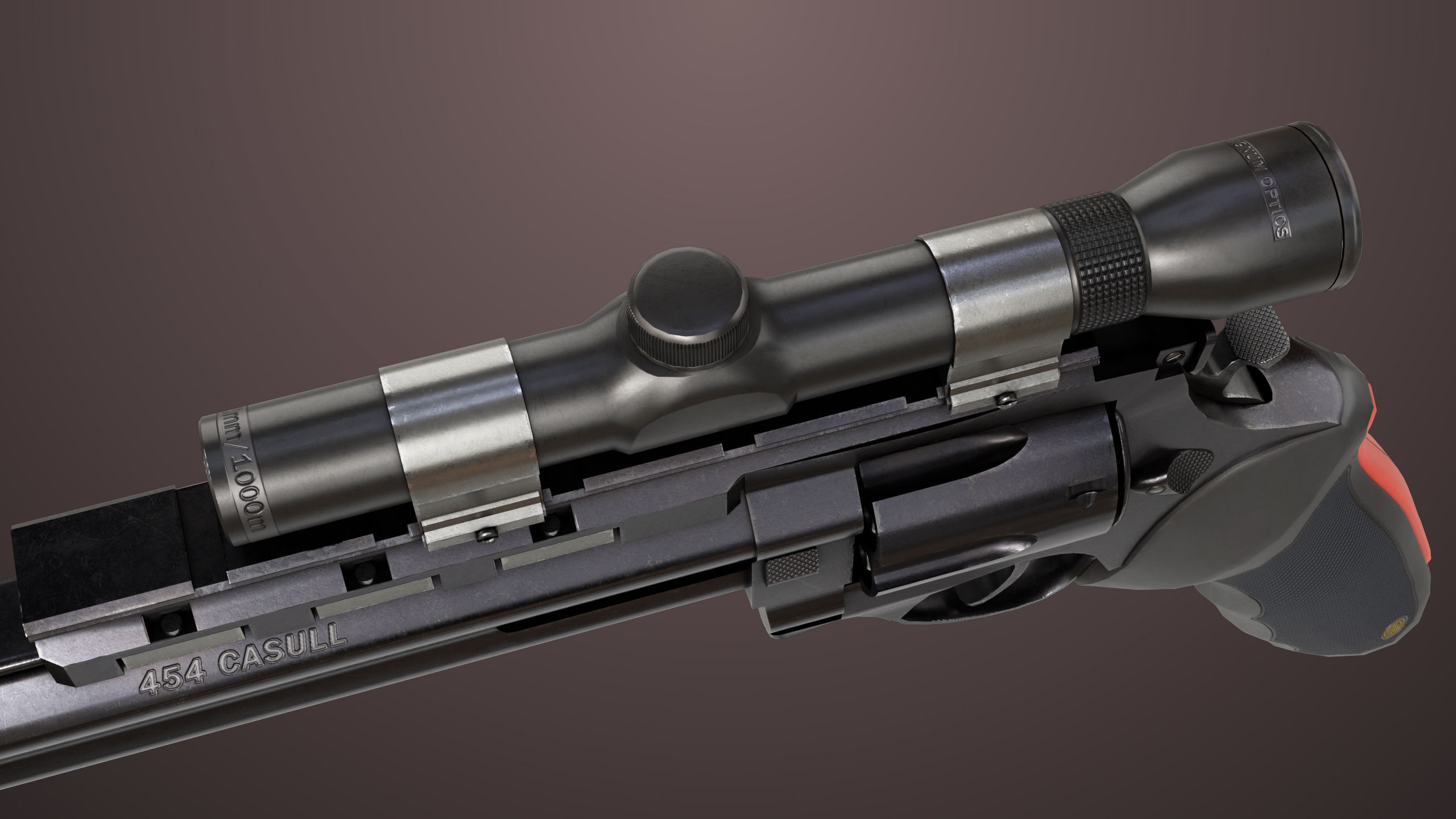 Revolver 04 Black Model Taurus Raging All PBR Unity UE Textures Low-poly 3D model_17