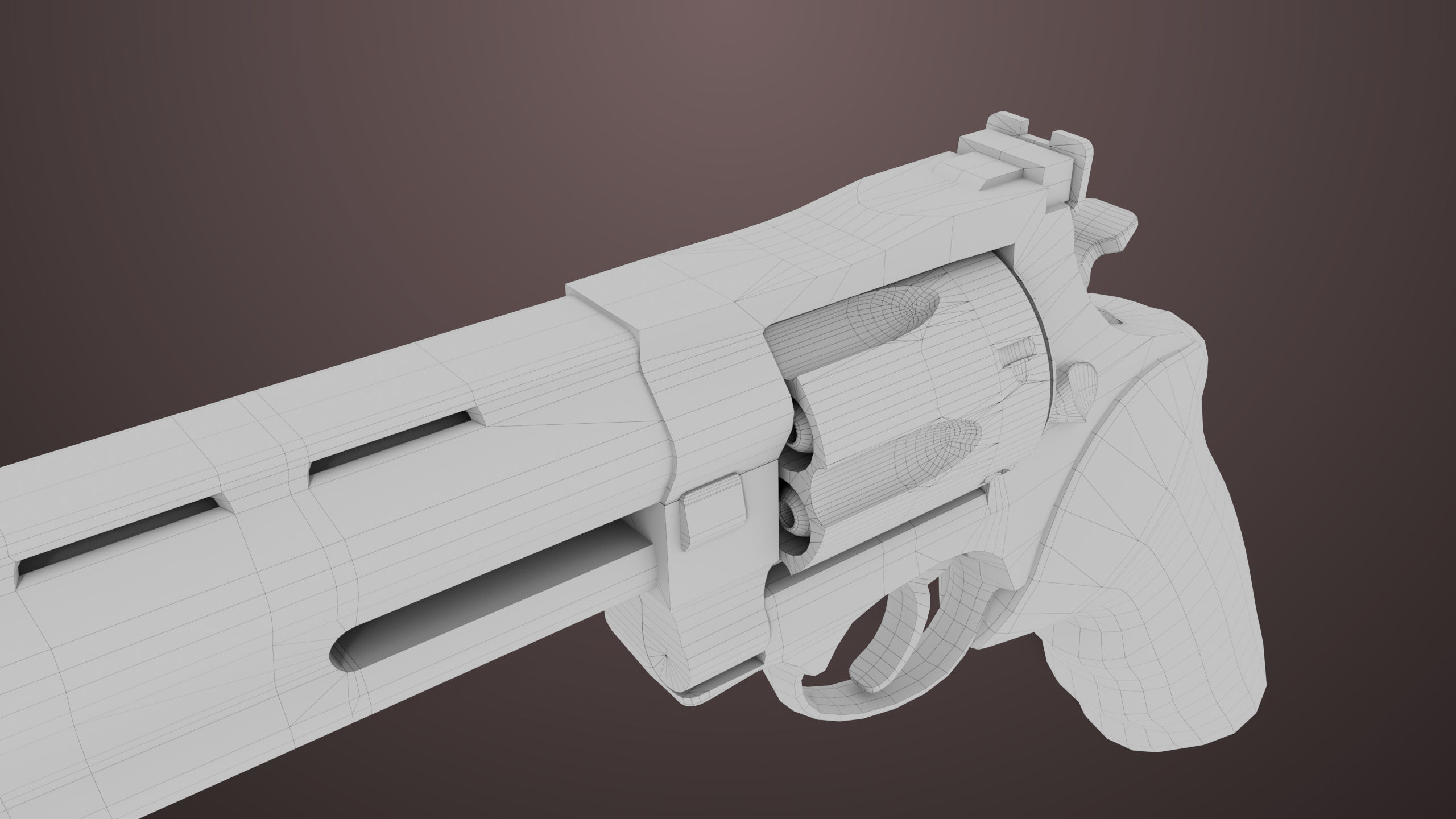 Revolver 04 Black Model Taurus Raging All PBR Unity UE Textures Low-poly 3D model_48