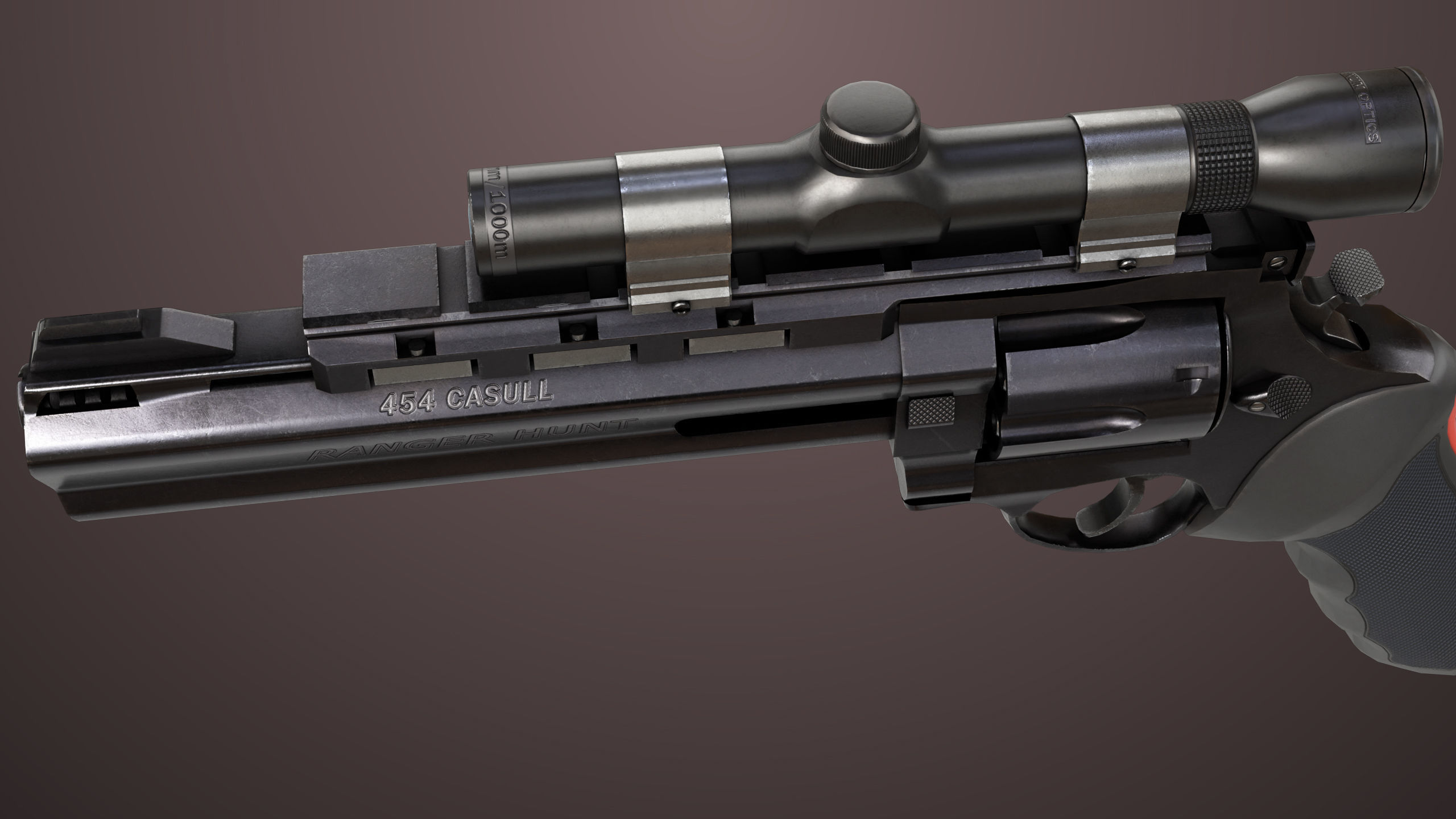 Revolver 04 Black Model Taurus Raging All PBR Unity UE Textures Low-poly 3D model_14