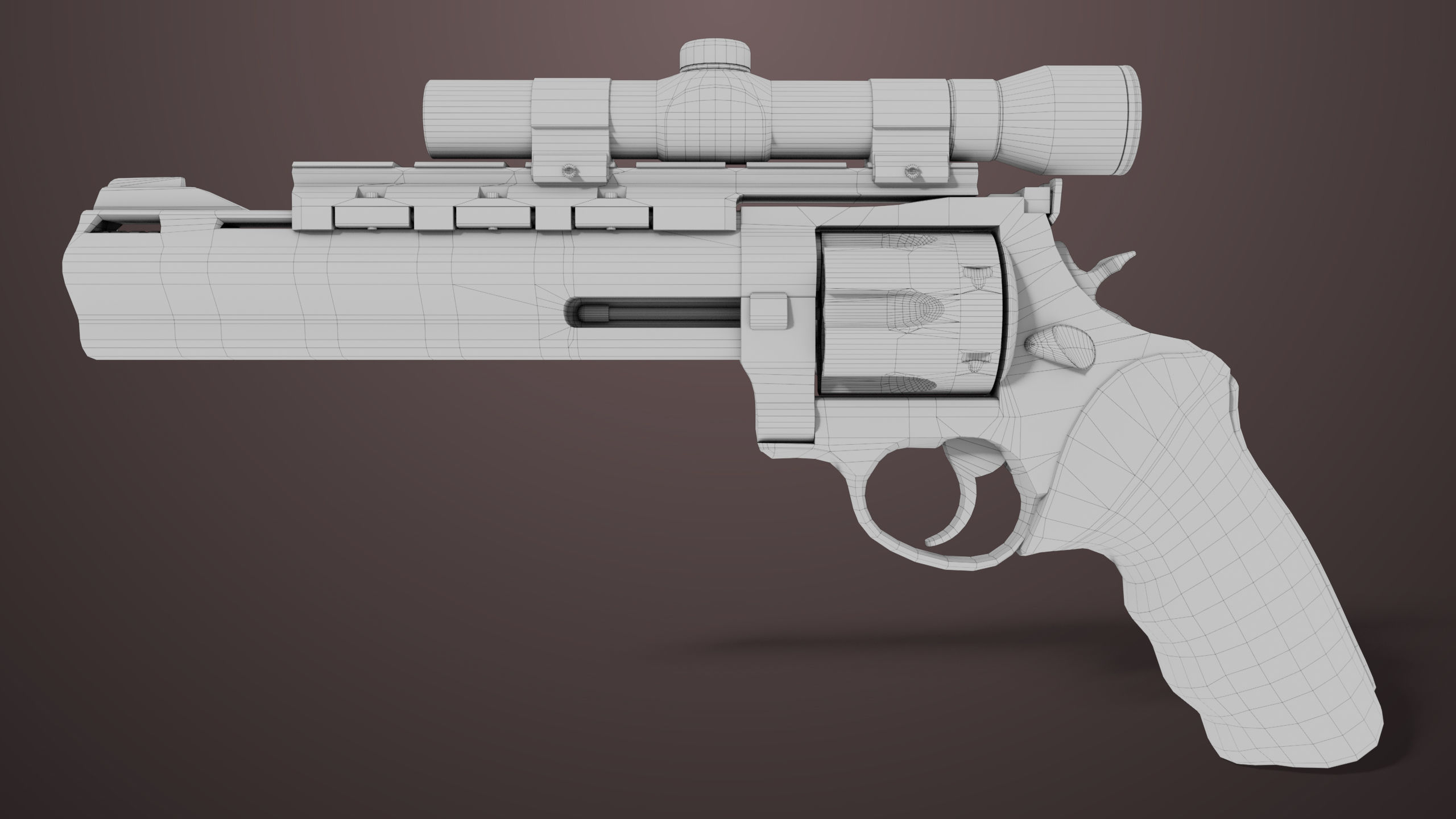 Revolver 04 Black Model Taurus Raging All PBR Unity UE Textures Low-poly 3D model_27