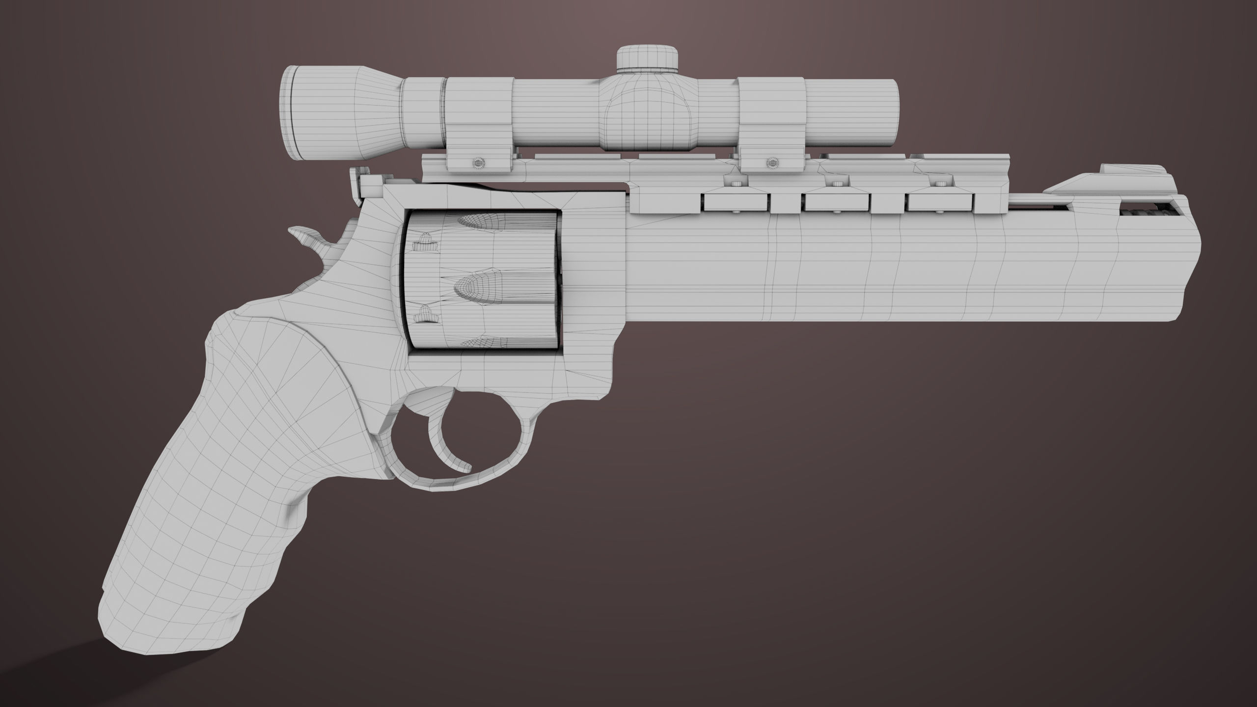 Revolver 04 Black Model Taurus Raging All PBR Unity UE Textures Low-poly 3D model_33