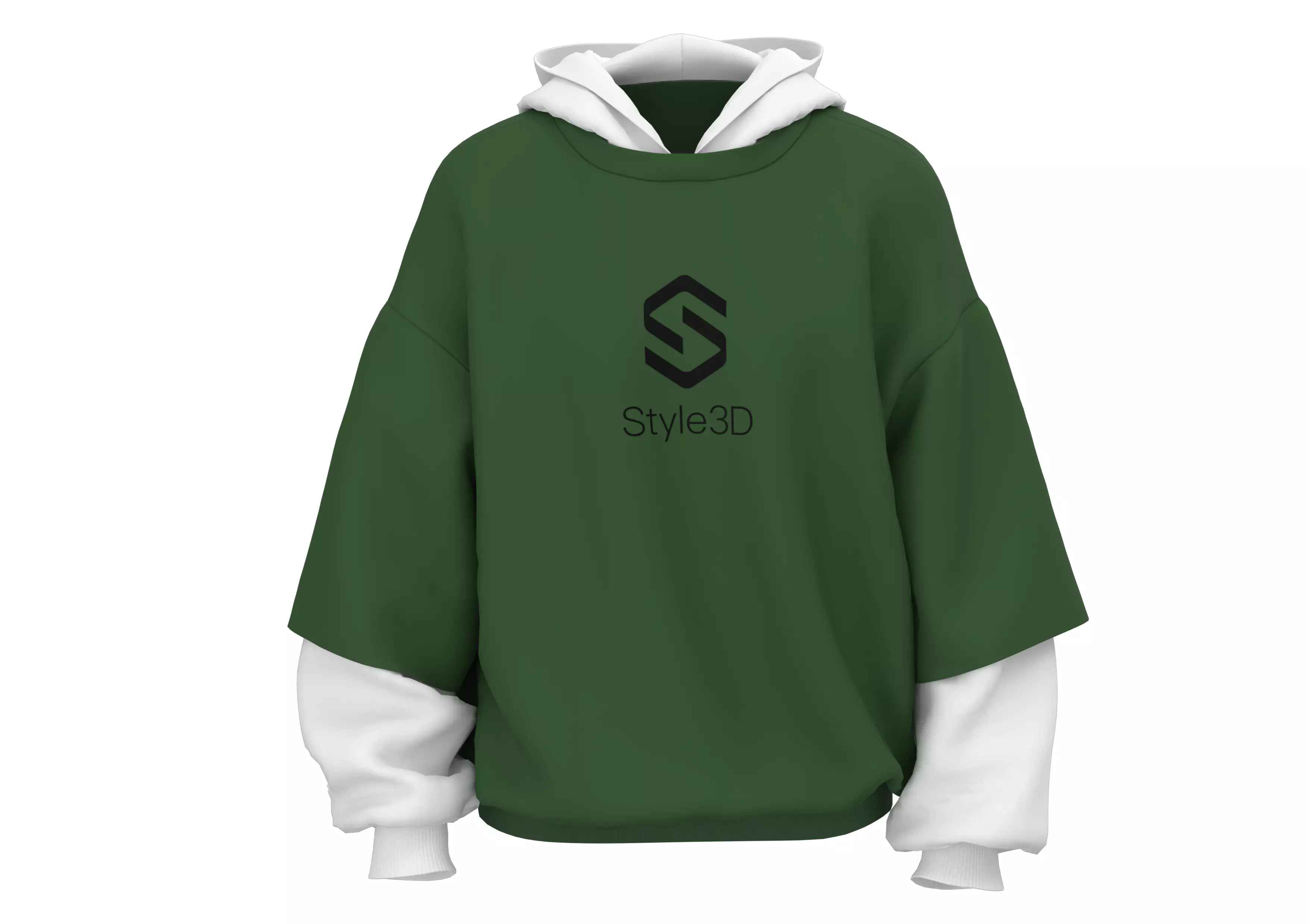 Green and white hoodie Free low-poly 3D model