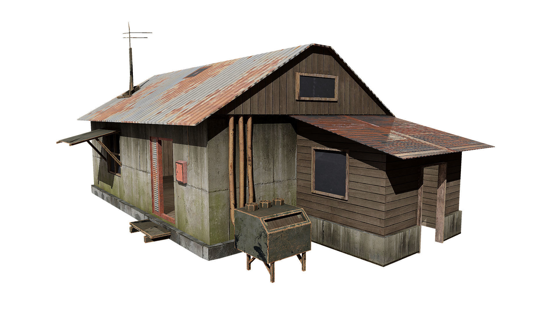 Old House Low-poly 3D model_1