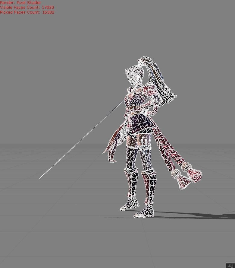 Hanabi Scarlet Flower Low-poly 3D model_6