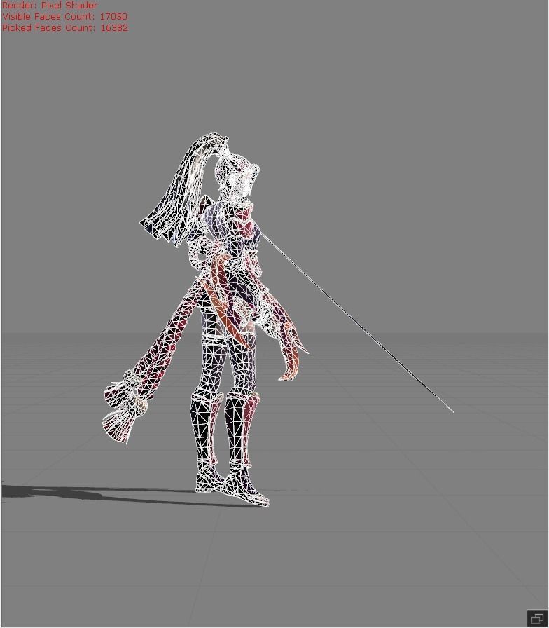 Hanabi Scarlet Flower Low-poly 3D model_5