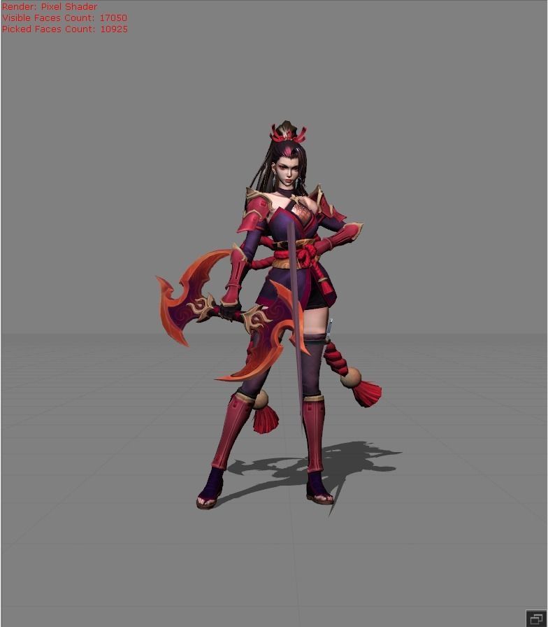 Hanabi Scarlet Flower Low-poly 3D model_0