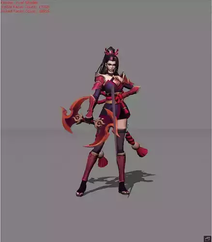 Hanabi Scarlet Flower Low-poly 3D model