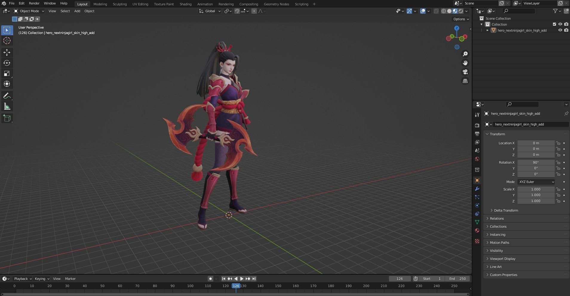 Hanabi Scarlet Flower Low-poly 3D model_8