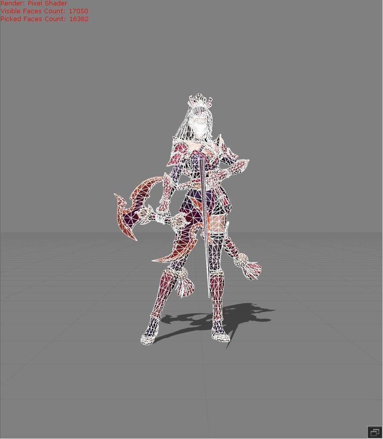 Hanabi Scarlet Flower Low-poly 3D model_4