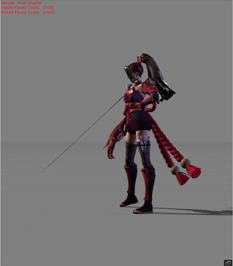 Hanabi Scarlet Flower Low-poly 3D model_2