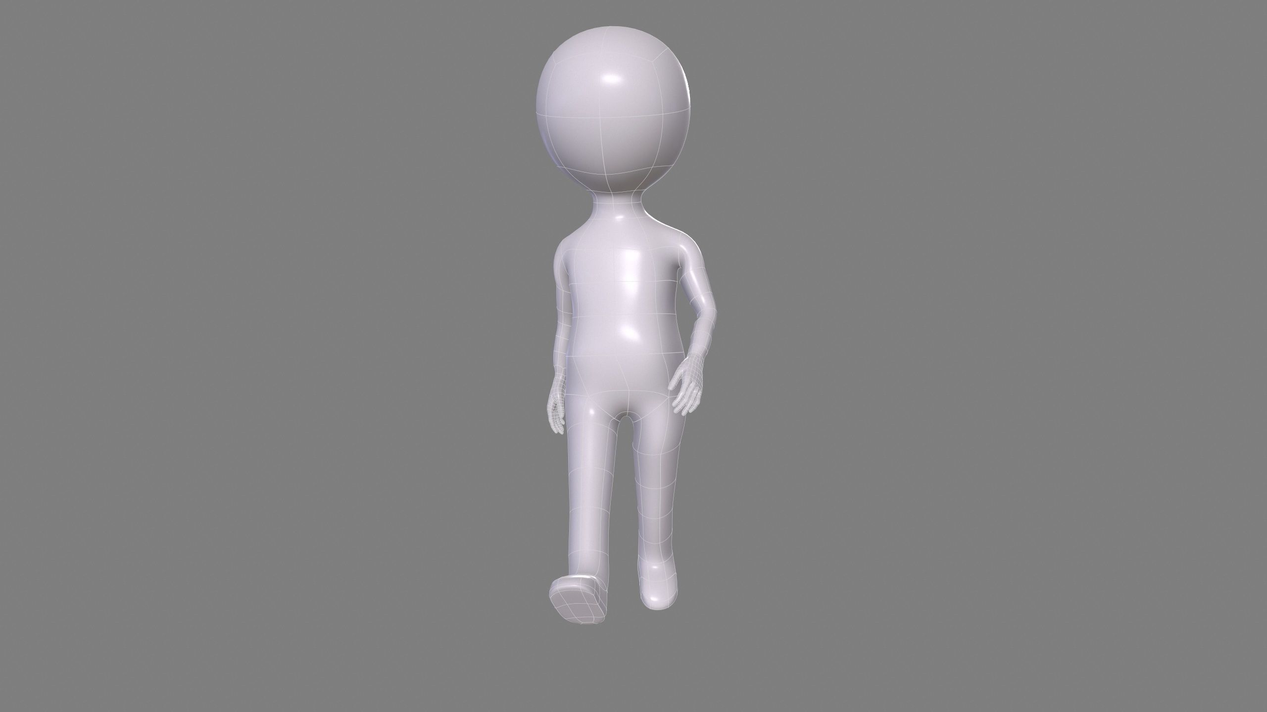 stickman man Low-poly 3D model_3