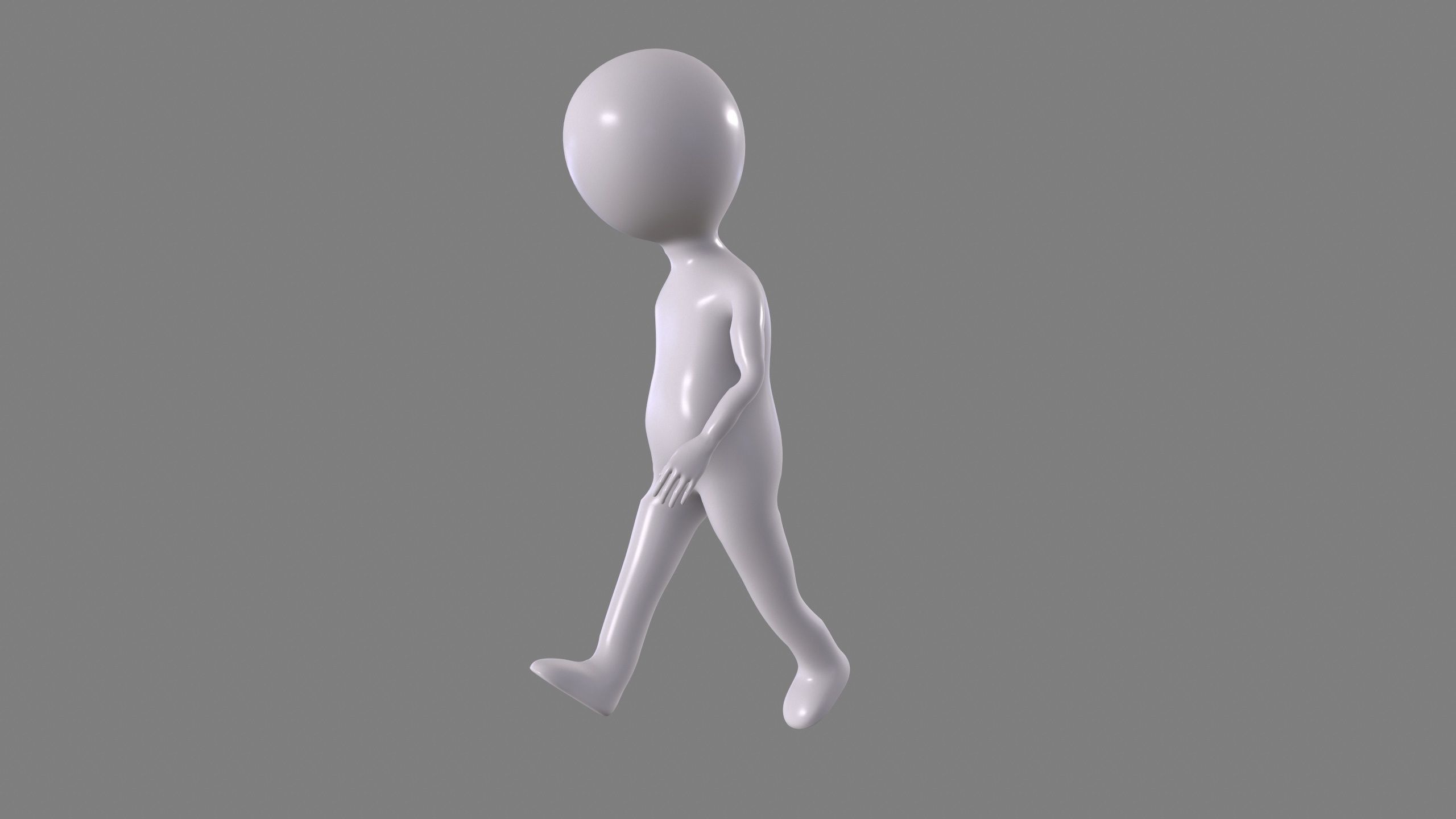 stickman man Low-poly 3D model_4
