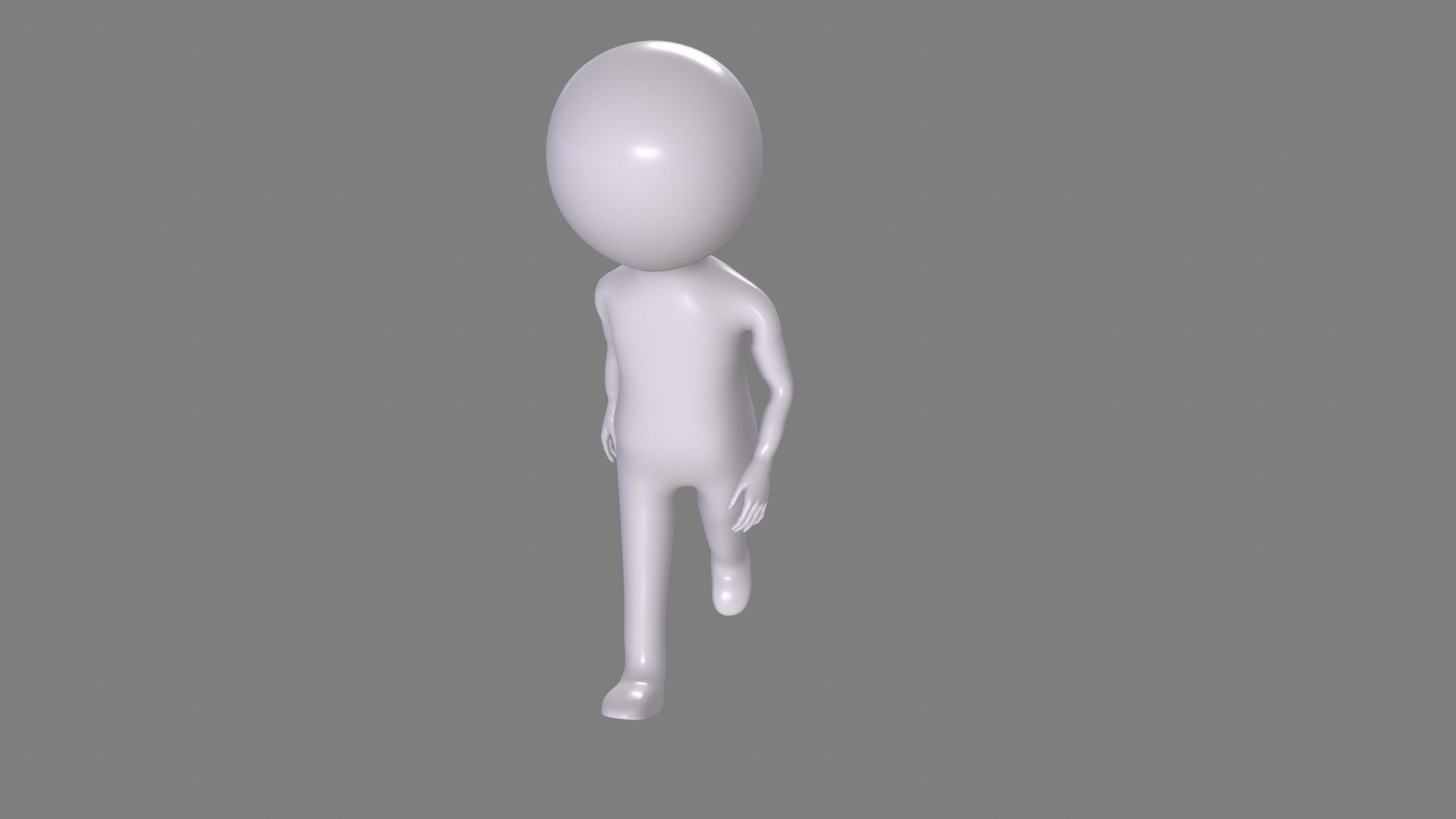 stickman man Low-poly 3D model_5