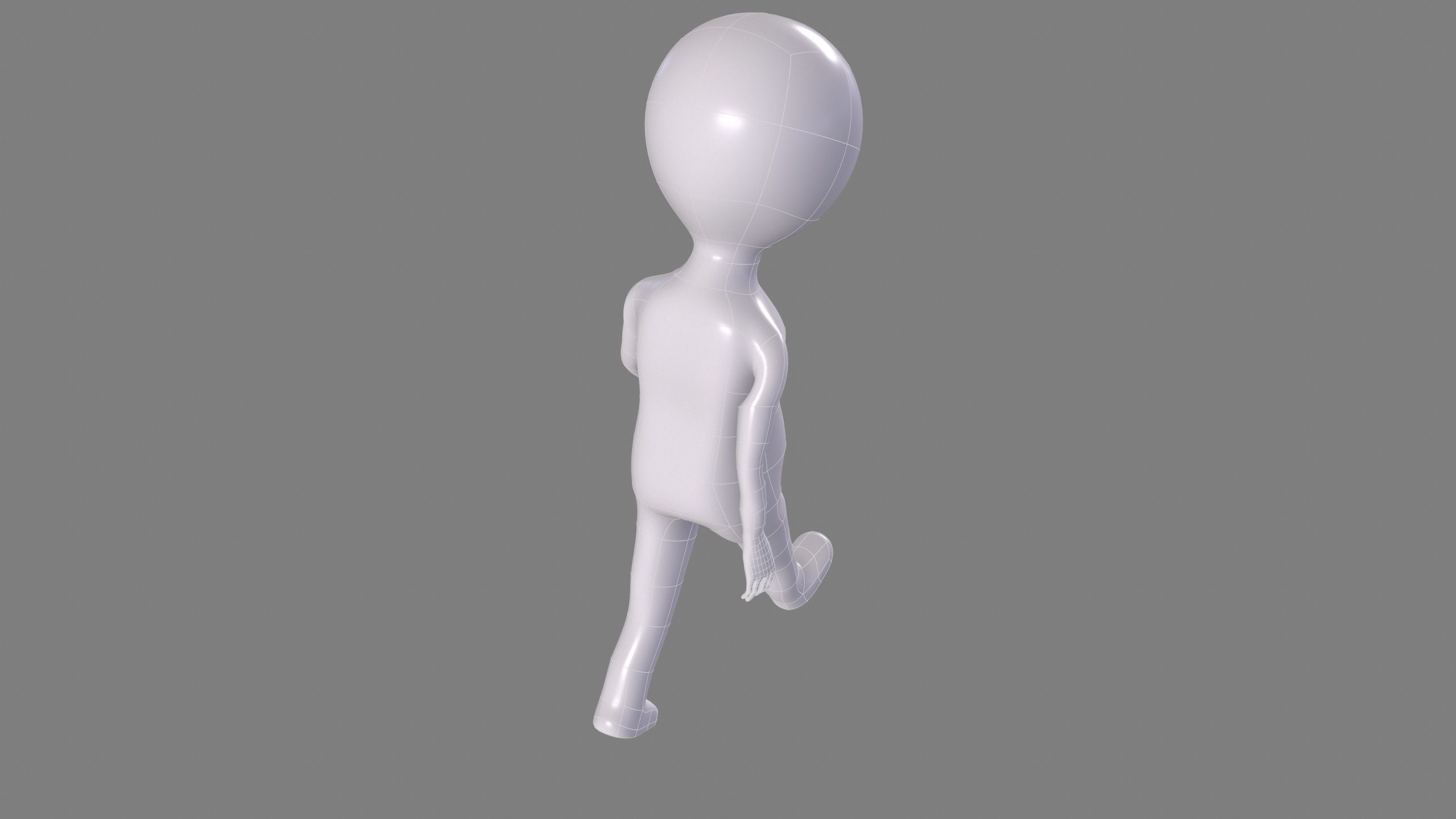 stickman man Low-poly 3D model_6