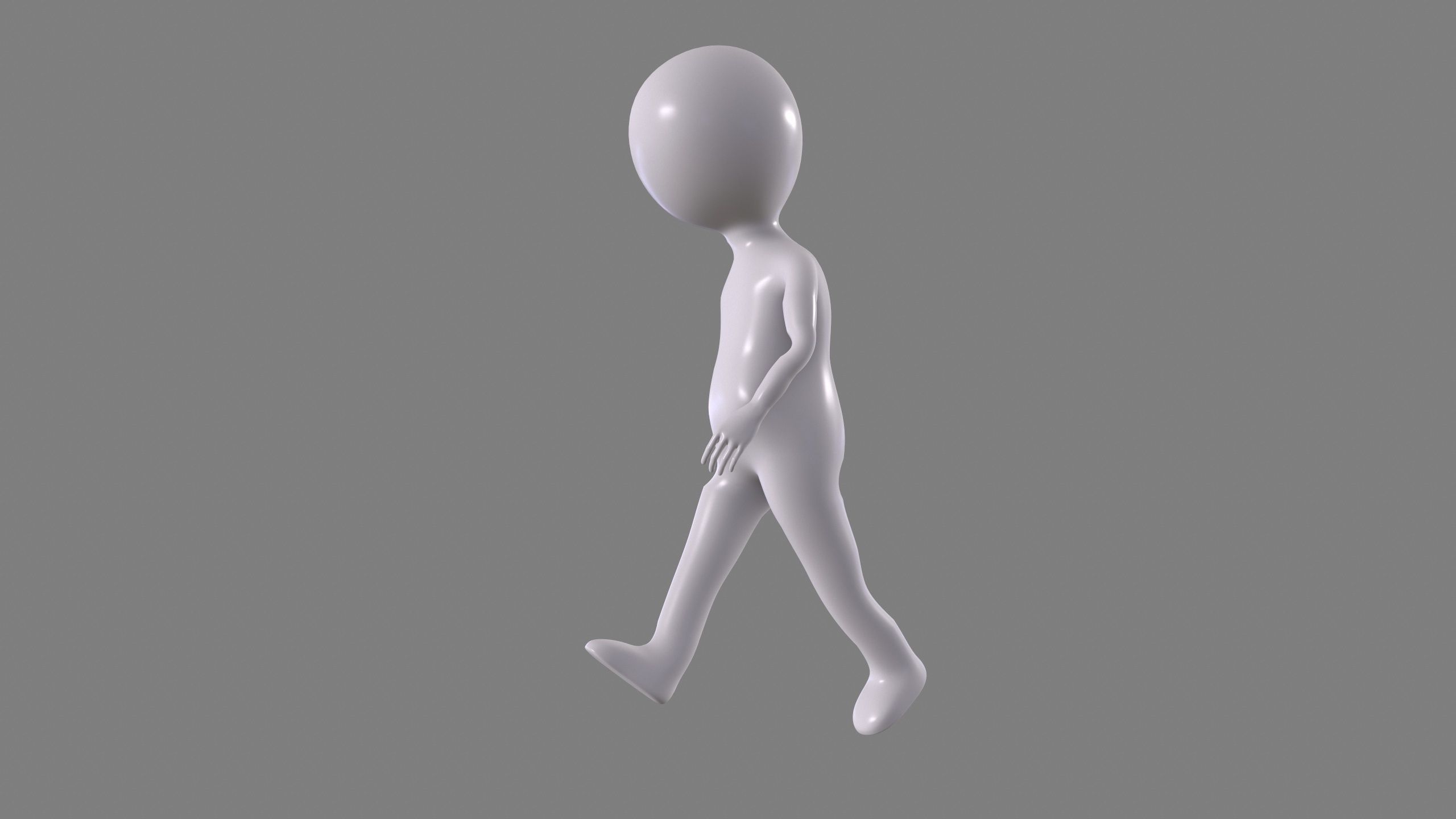 stickman man Low-poly 3D model_2