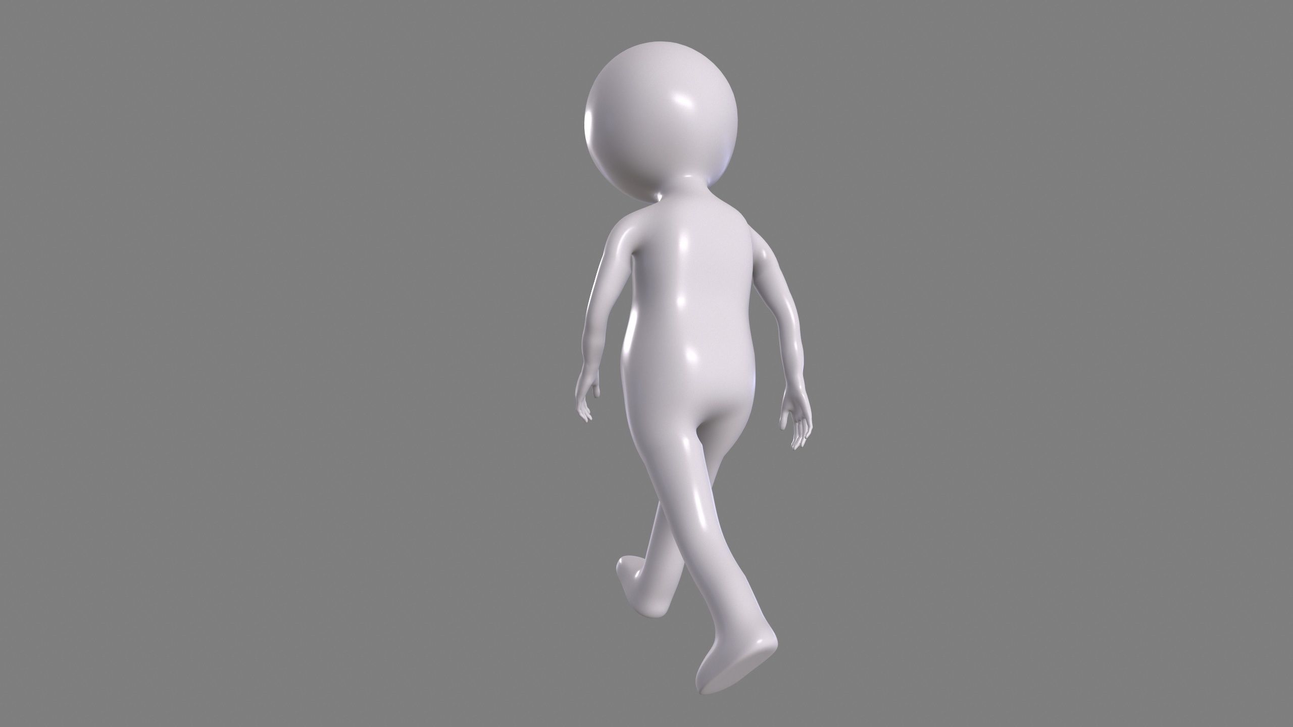 stickman man Low-poly 3D model_1