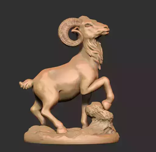 Goat Statue for 3d Printing 