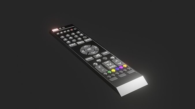 TV Remote With Labeled Buttons 3D model