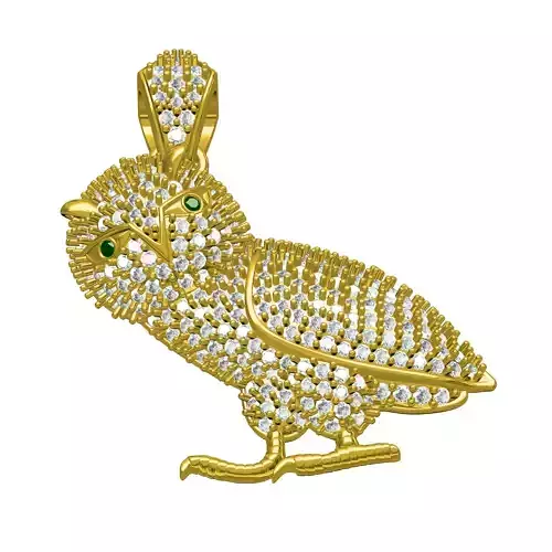 Unique Fully Iced Diamond Owl Hip Hop Pendant