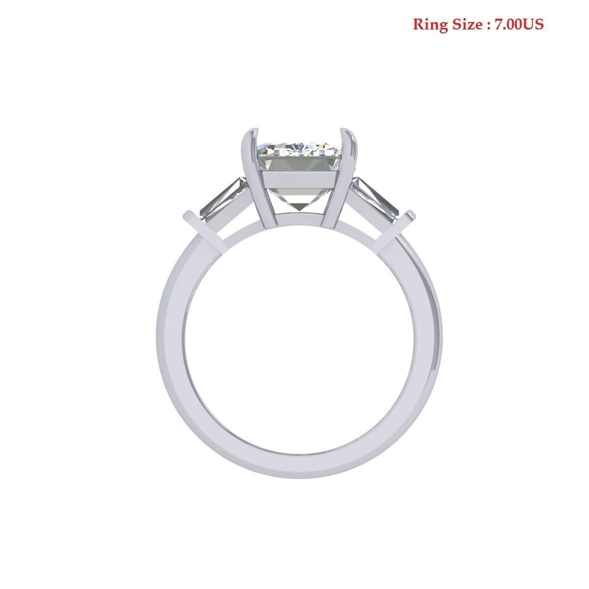 3-stone Emerald Ring 3D print model_5