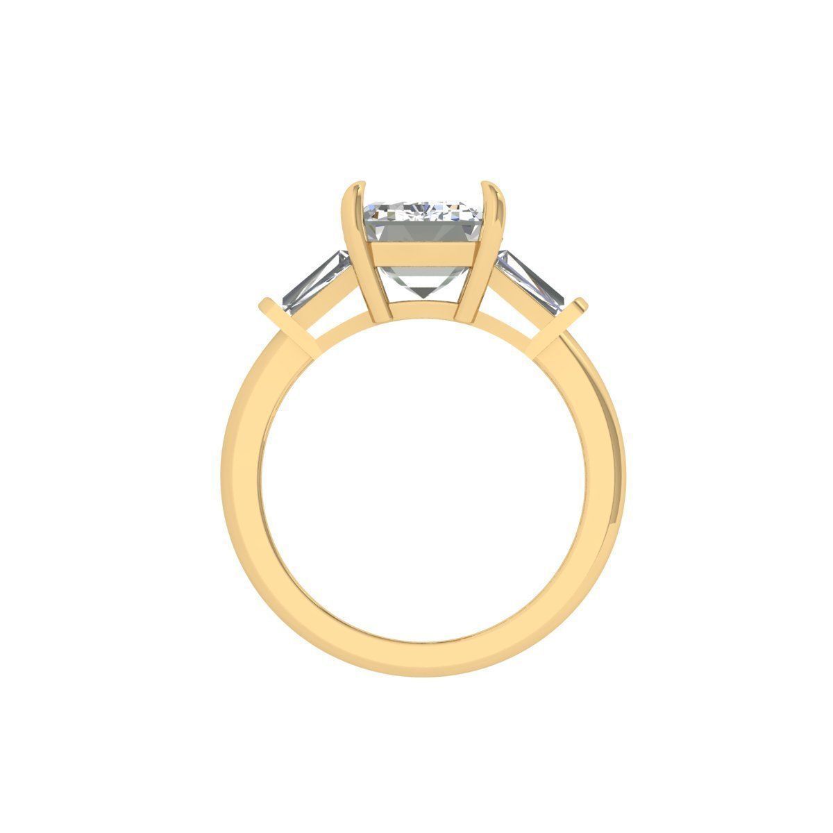 3-stone Emerald Ring 3D print model_4