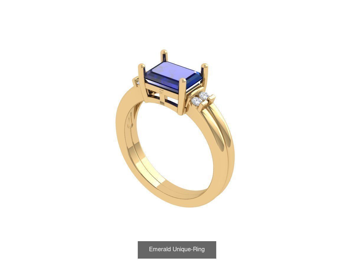 50 Emerald Soliters Ring 3D Model Collection_55