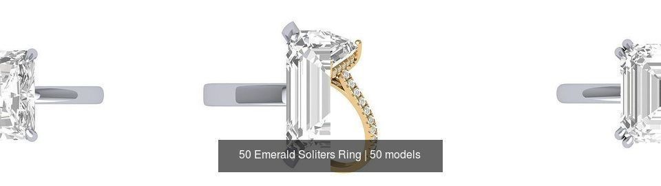 50 Emerald Soliters Ring 3D Model Collection_5
