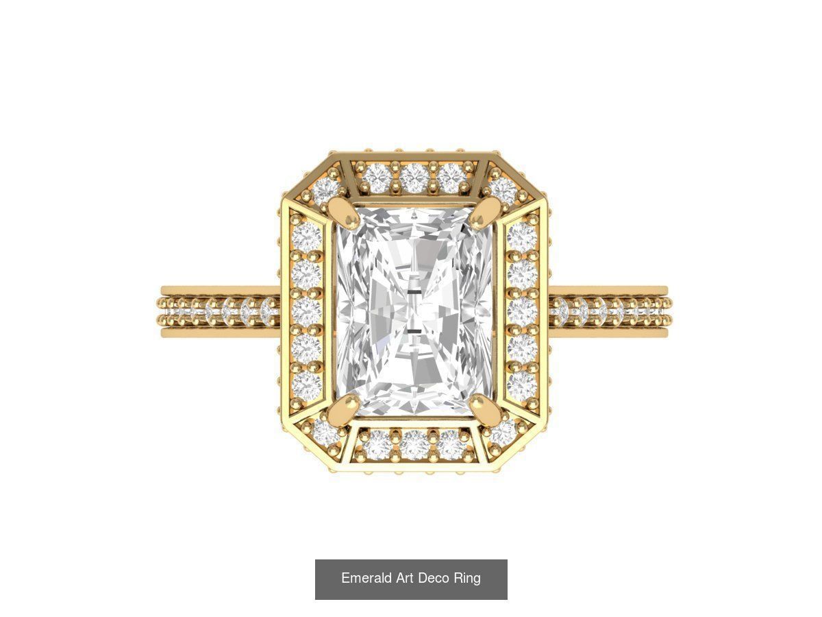 50 Emerald Soliters Ring 3D Model Collection_43