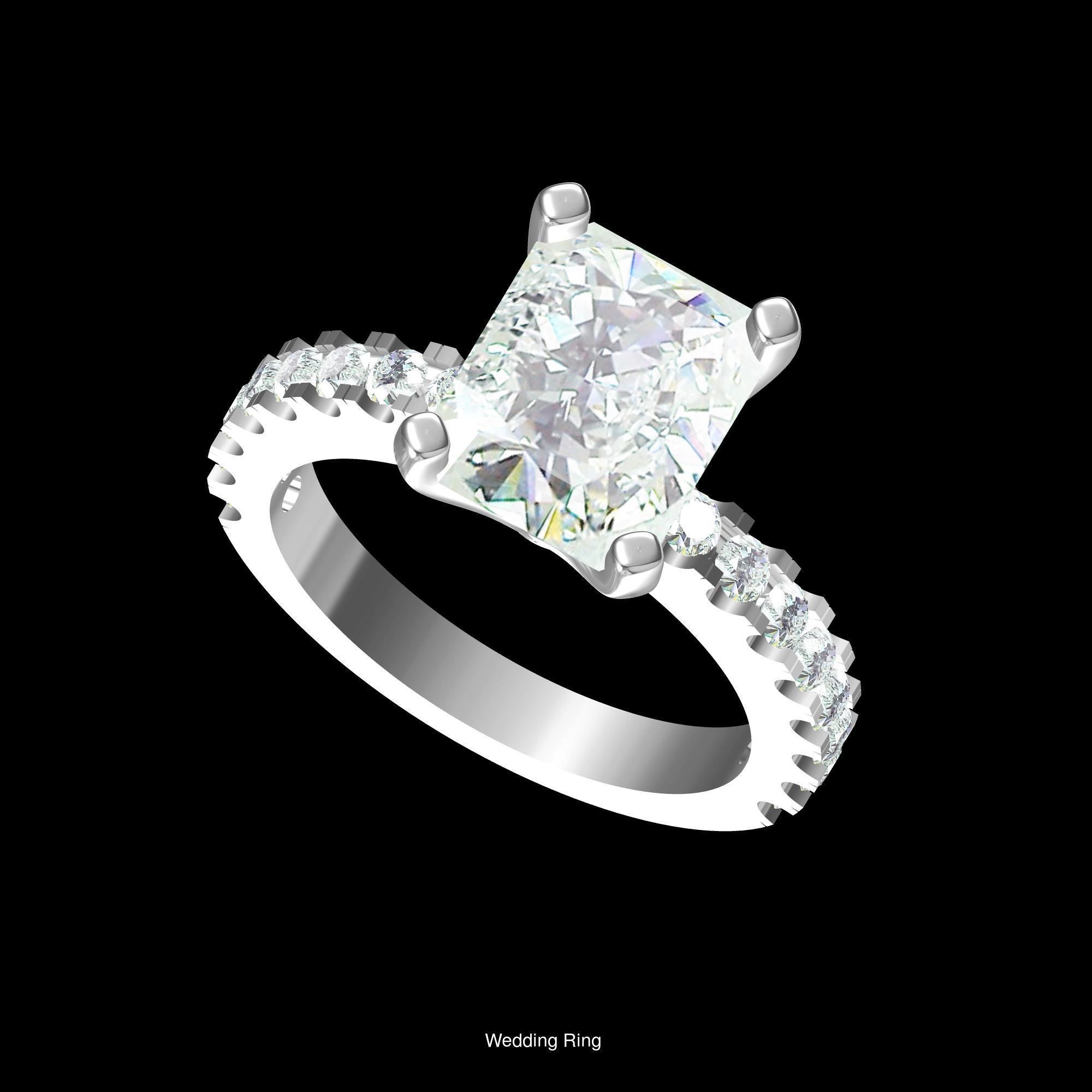 50 Emerald Soliters Ring 3D Model Collection_15