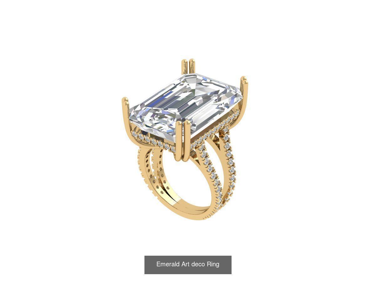 50 Emerald Soliters Ring 3D Model Collection_48