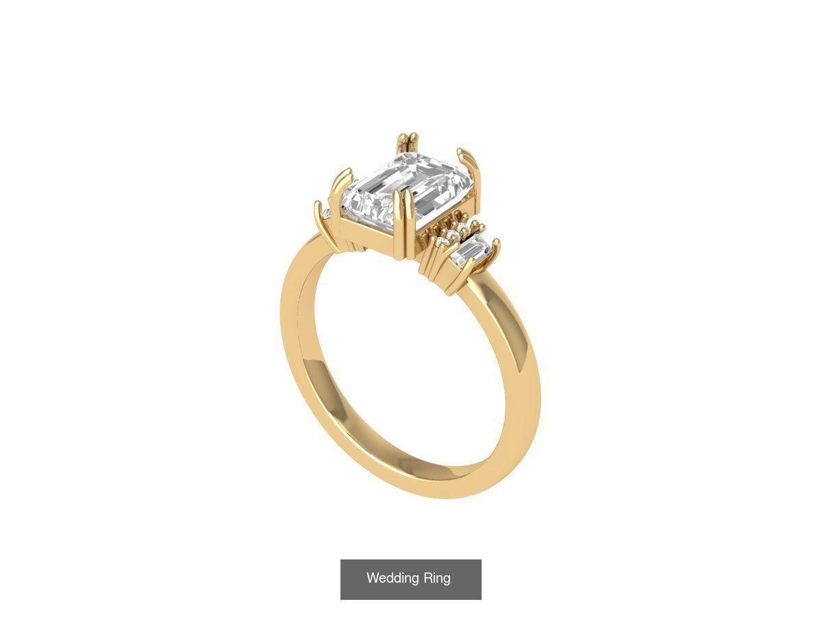 50 Emerald Soliters Ring 3D Model Collection_17