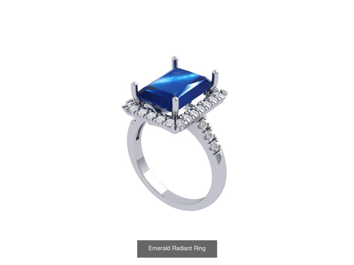 50 Emerald Soliters Ring 3D Model Collection_20