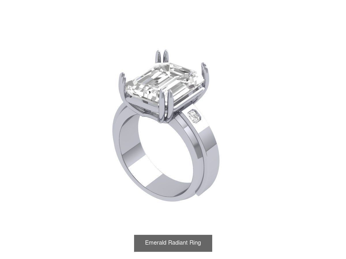 50 Emerald Soliters Ring 3D Model Collection_11