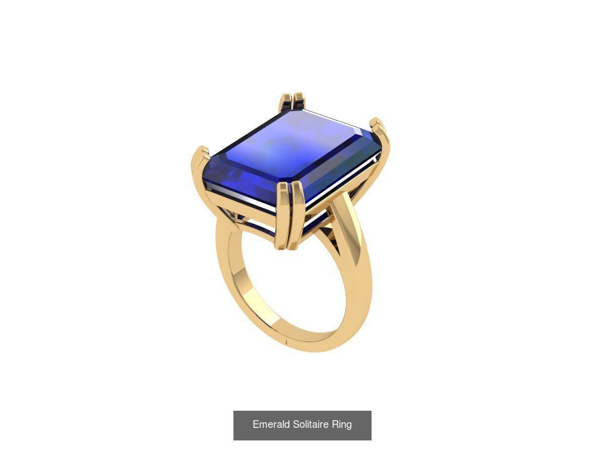 50 Emerald Soliters Ring 3D Model Collection_52