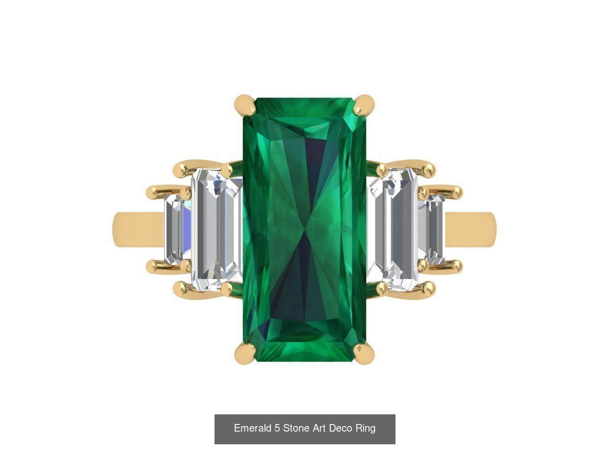 50 Emerald Soliters Ring 3D Model Collection_49