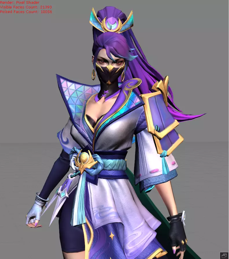 Hanabi Moonlit Ninja Low-poly 3D model_0