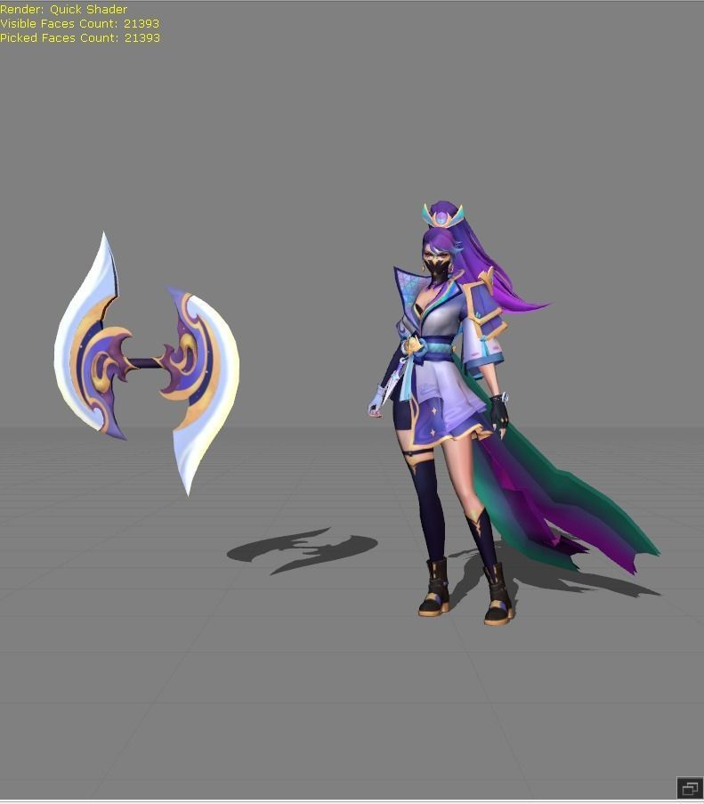 Hanabi Moonlit Ninja Low-poly 3D model_1