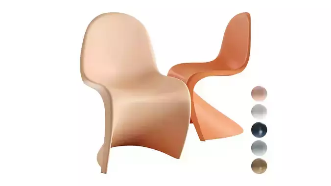 Panton Chair color Peach Fuzz by Vitra 3D model