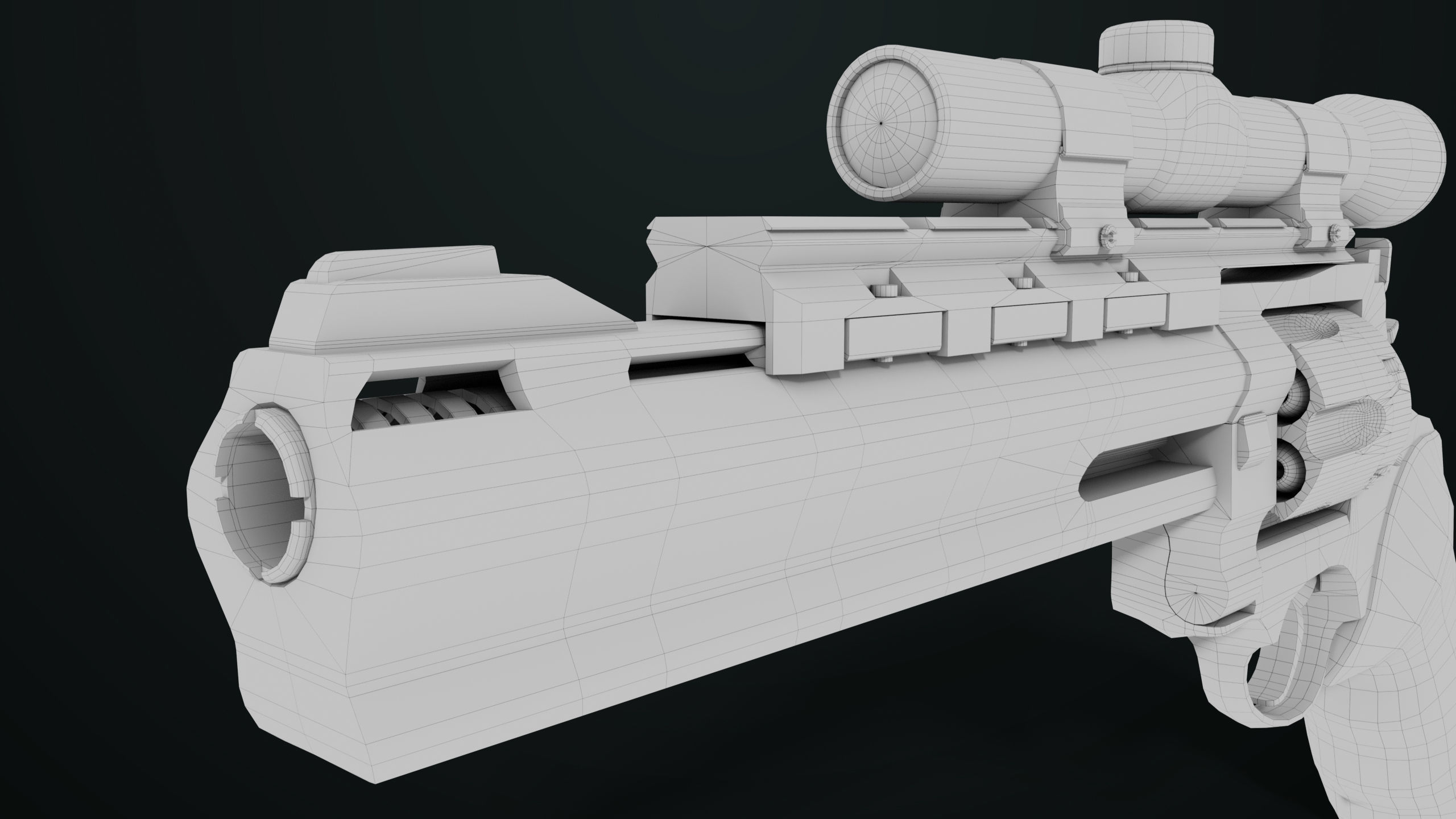 Revolver 04 Silver Model Taurus Raging All PBR Unity UE Textures Low-poly 3D model_41