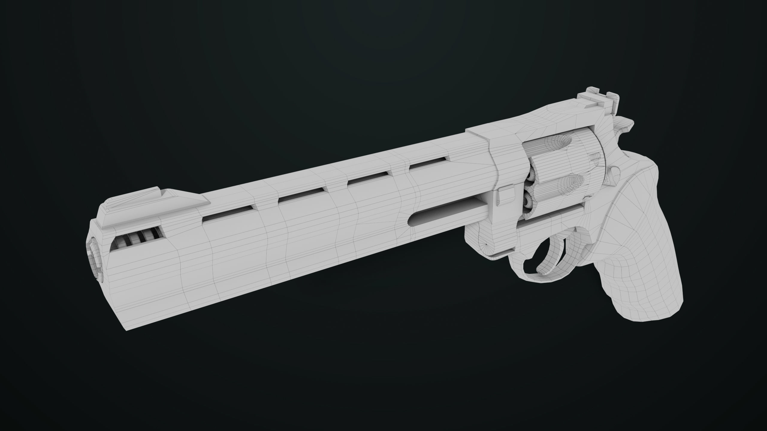 Revolver 04 Silver Model Taurus Raging All PBR Unity UE Textures Low-poly 3D model_46