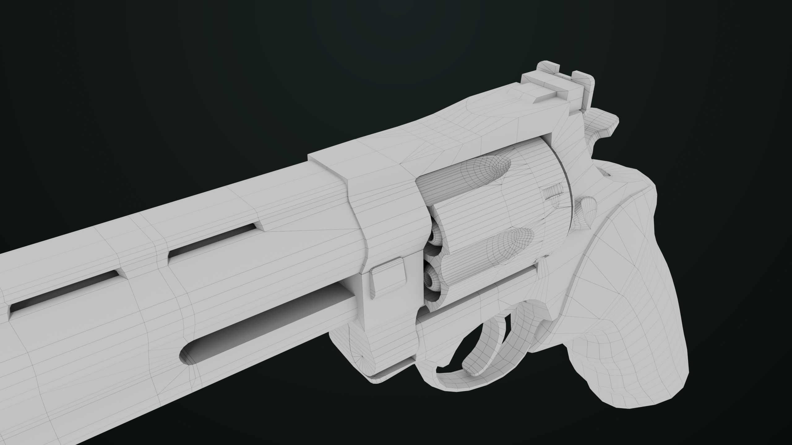 Revolver 04 Silver Model Taurus Raging All PBR Unity UE Textures Low-poly 3D model_47