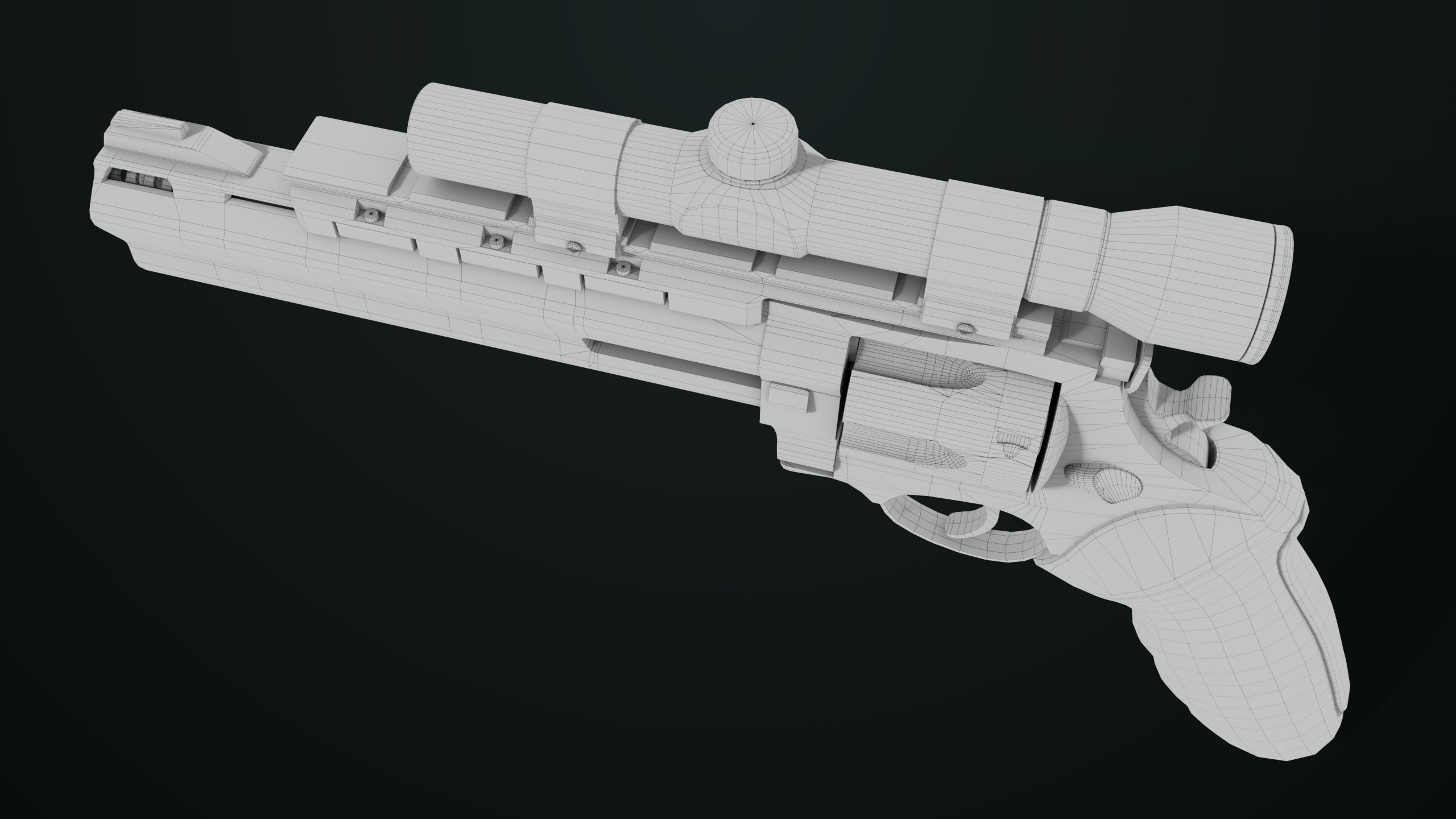 Revolver 04 Silver Model Taurus Raging All PBR Unity UE Textures Low-poly 3D model_43