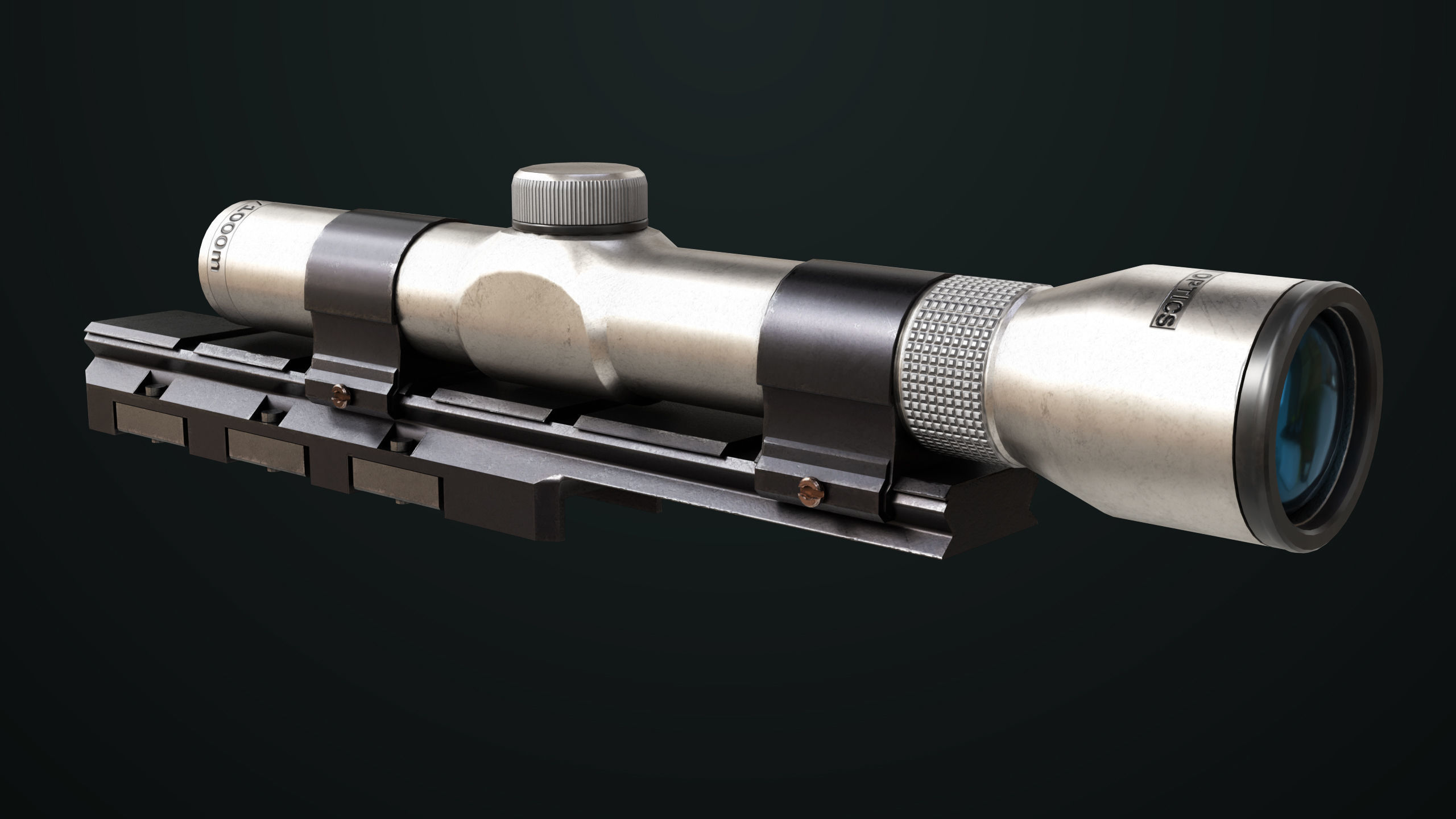 Revolver 04 Silver Model Taurus Raging All PBR Unity UE Textures Low-poly 3D model_10