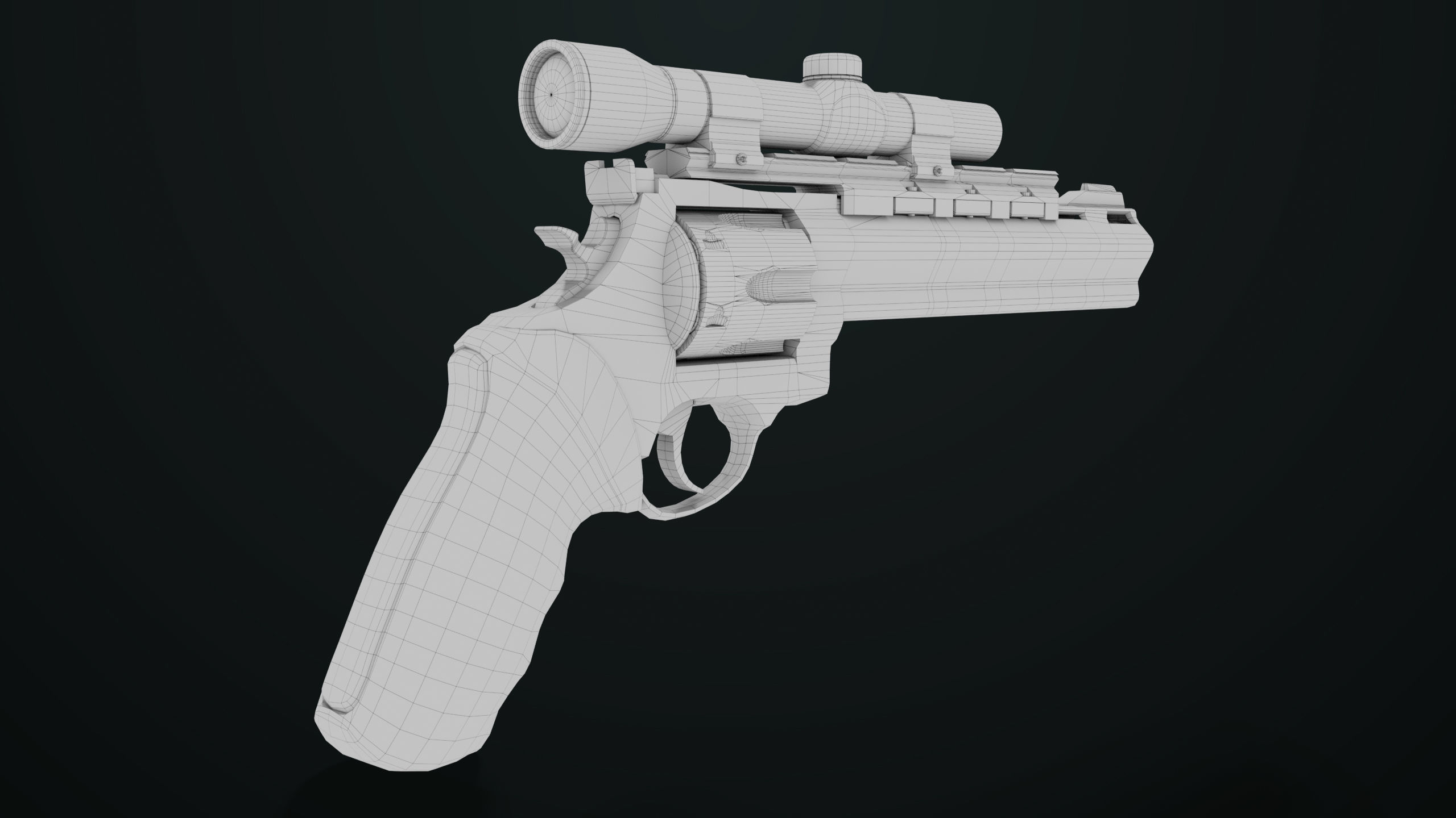 Revolver 04 Silver Model Taurus Raging All PBR Unity UE Textures Low-poly 3D model_32