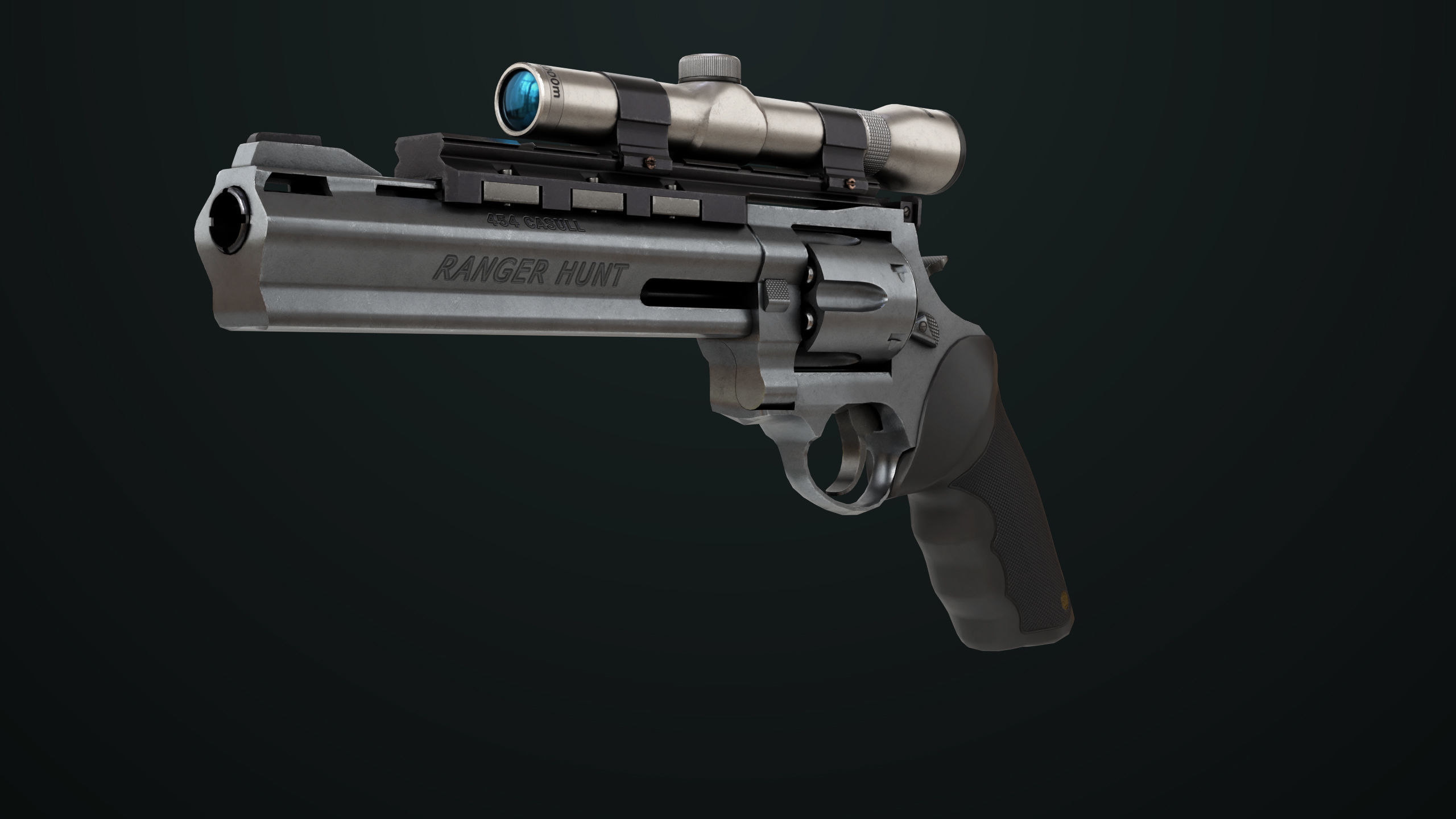 Revolver 04 Silver Model Taurus Raging All PBR Unity UE Textures Low-poly 3D model_2